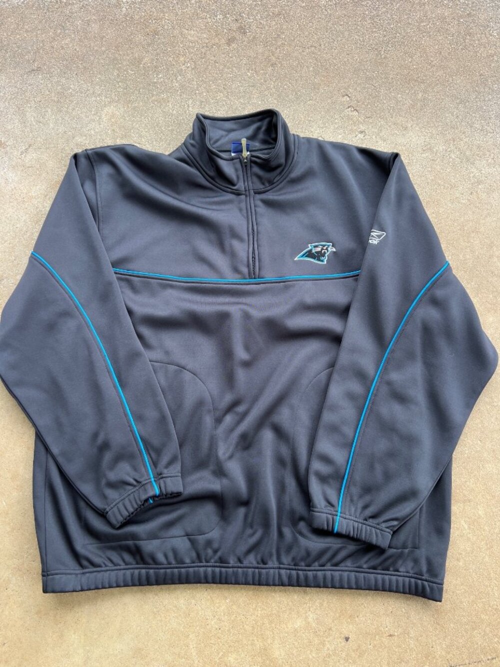 Carolina Panthers NFL Team Apparel Reebok 2XL Black 1/4 Zip Pullover  Jacket